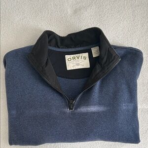Orvis Men’s XL Blue Quarter Zip Sweater